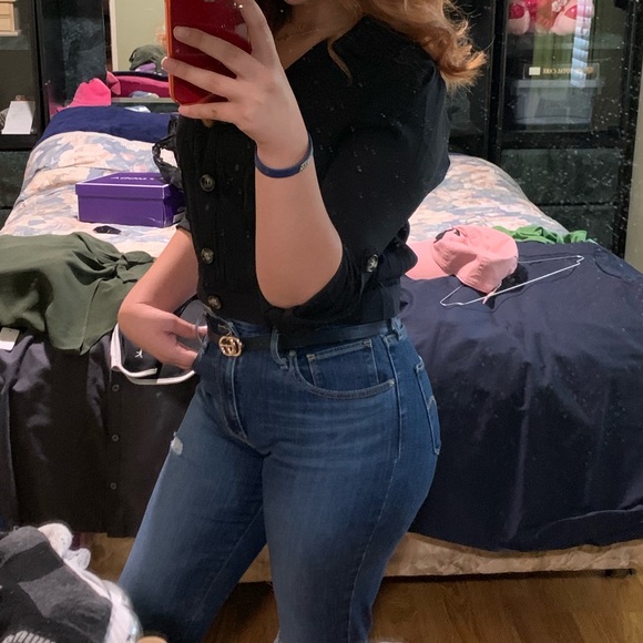 Button down cropped blouse - Picture 3 of 3